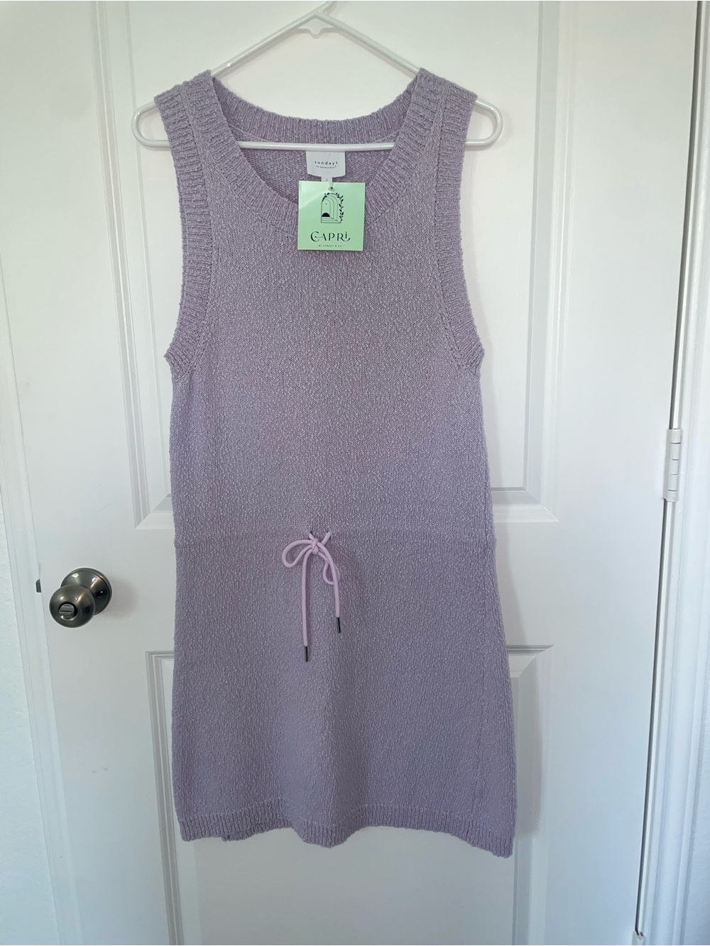 sundays Lilac Knit Tank Dress with Scoop Neck